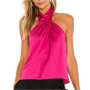 Amerie Pleated Halter Top in Pink